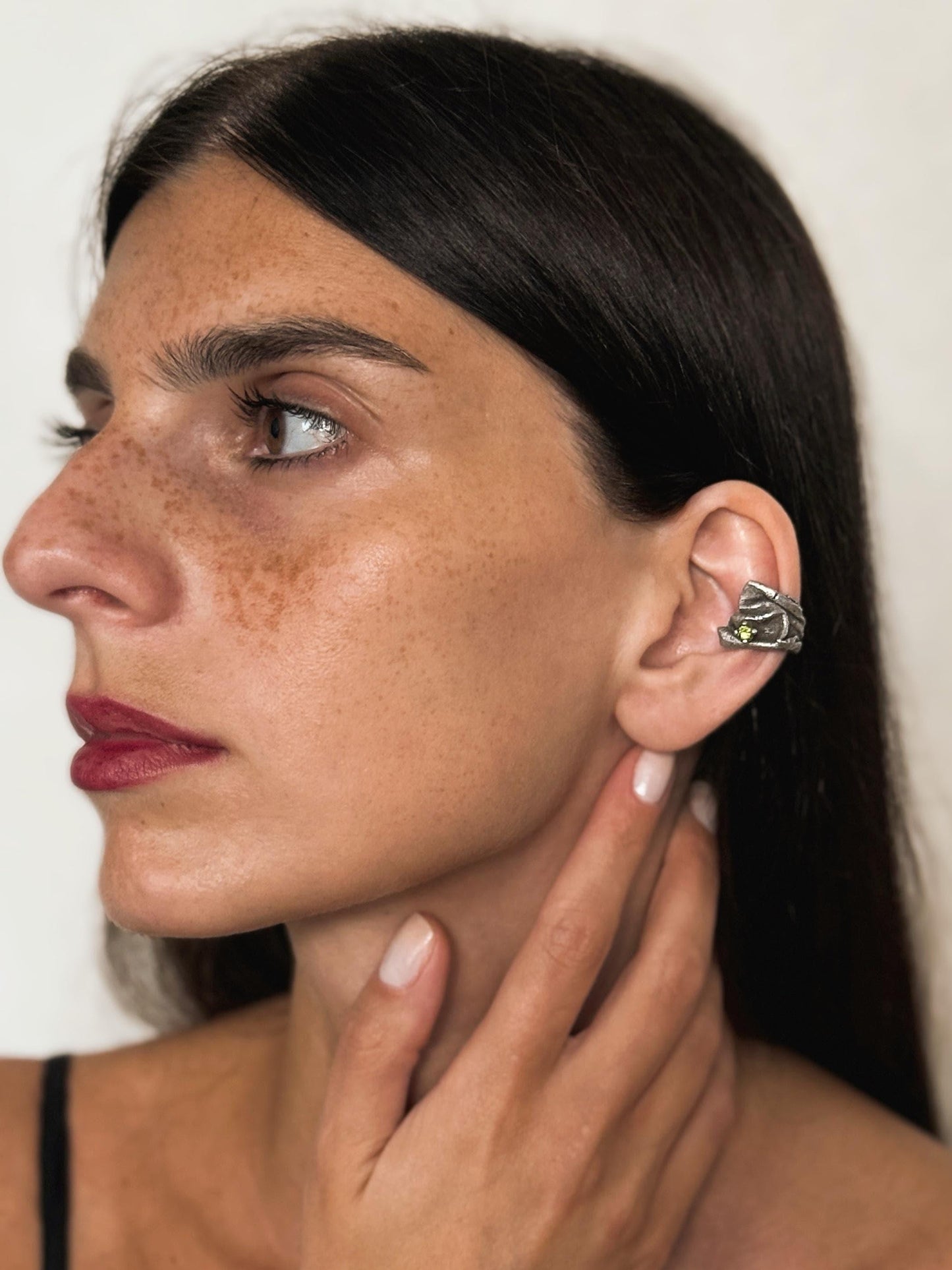 Green Zircon Wrap Earring