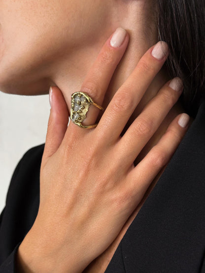 თითბერის ბეჭედი კვარცით