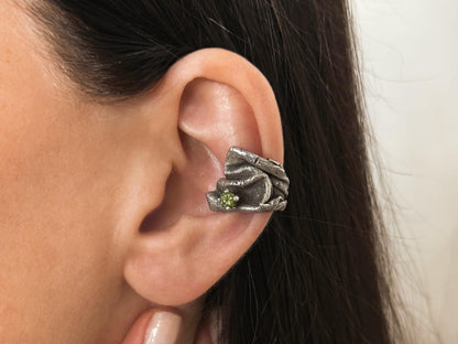Green Zircon Wrap Earring