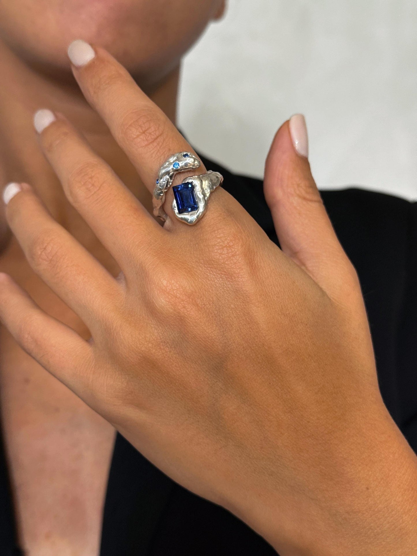 Blue Zircon Ring