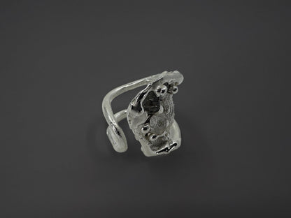 ვერცხლის ბეჭედი კვარცის კრისტალებით